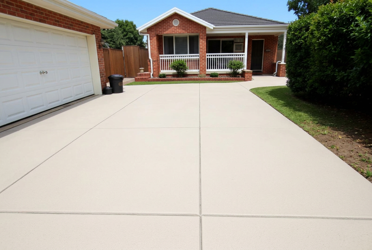 The same property driveway after pressure cleaning and maintenance